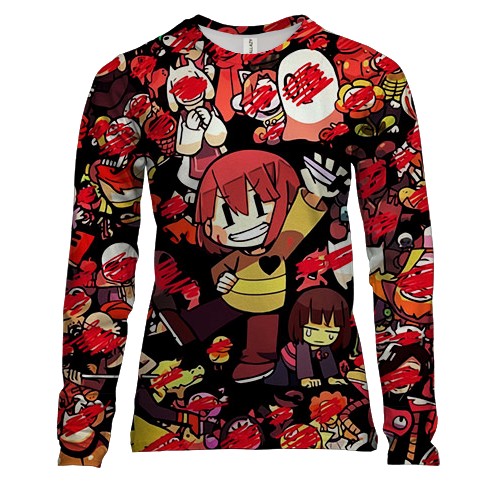 Женский 3D лонгслив Чара и персонажи игры - Undertale