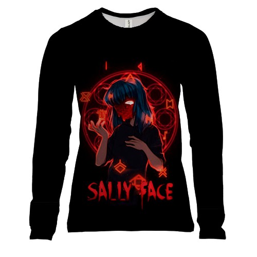 Жіночий 3D лонгслів Саллі та символи - SALLY FACE