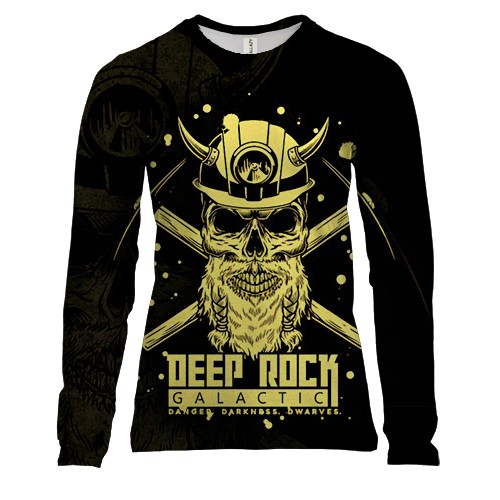 Женский 3D лонгслив Deep Rock Galactic - Danger Darkness Dwarves