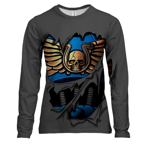 Жіночий 3D лонгслів Броня Ультрамаринів - WH 40k