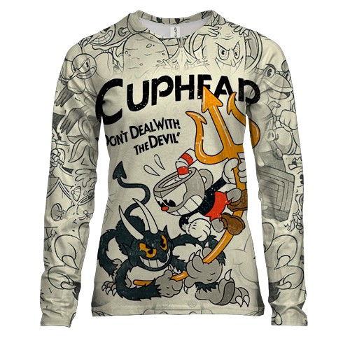 Женский 3D лонгслив Cuphead and Devil