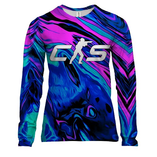 Женский 3D лонгслив CS2 - neon