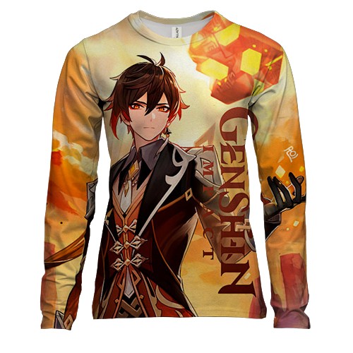 Женский 3D лонгслив Чжун Ли - Genshin Impact