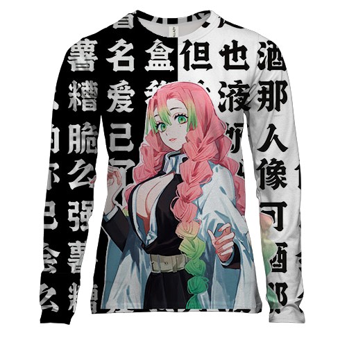 Женский 3D лонгслив Мицури Канроджи - Demon Slayer