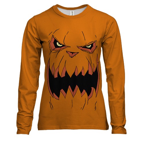 Женский 3D лонгслив Злая тыква