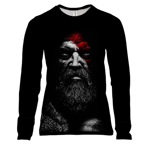 Жіночий 3D лонгслів Обличчя Кратоса - God Of War