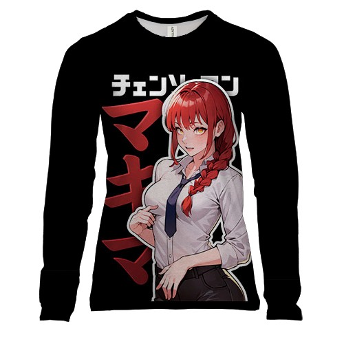 Женский 3D лонгслив Макима, демон контроля - Человек-Бензопила