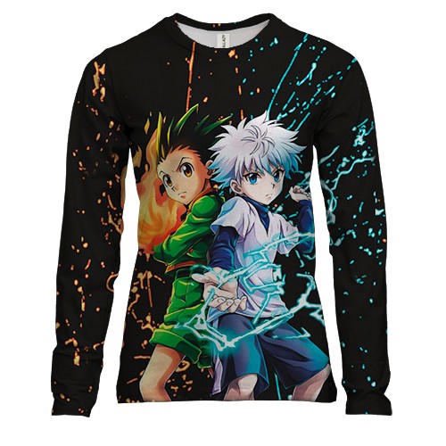 Жіночий 3D лонгслів Ґон та Кіллуа - Hunter x Hunter