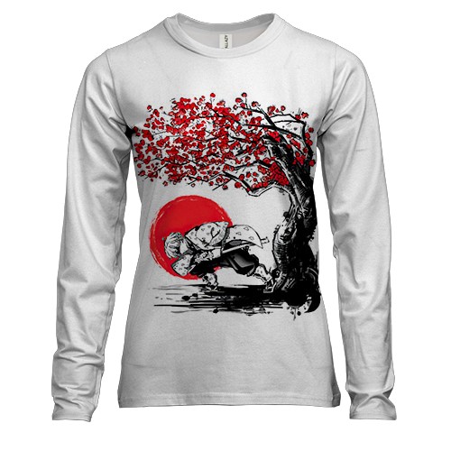 Женский 3D лонгслив Зеницу под сакурой - Demon Slayer
