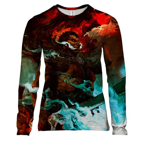 Женский 3D лонгслив Берсерк в дыму