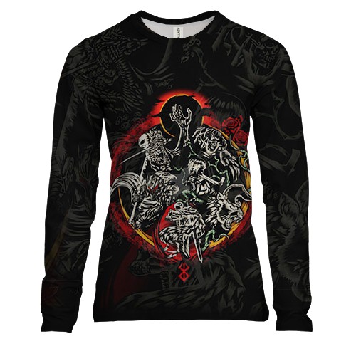 Жіночий 3D лонгслів персонажі з аніме Berserk