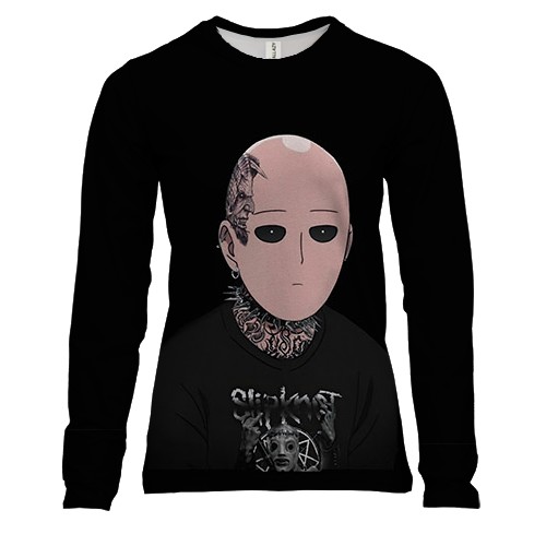 Женский 3D лонгслив Saitama, Slipknot - OnePunchMan