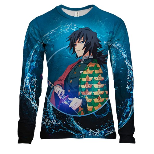 Женский 3D лонгслив Гию Томиока - Клинок рассекающий демонов