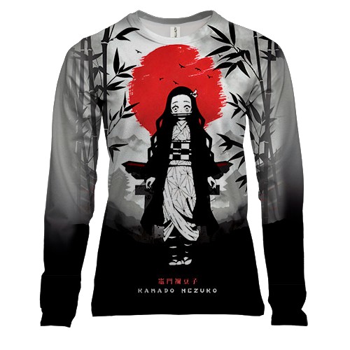 Женский 3D лонгслив Незуко Камадо - Клинок рассекающий демонов