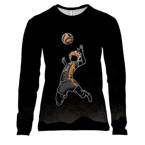 Женский 3D лонгслив Хината, силуэт - Волейбол!