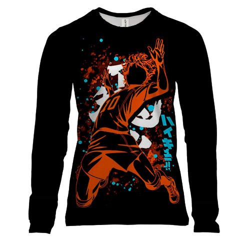 Женский 3D лонгслив Атакующий силуэт Сёё Хинаты - HAIKYUU!!