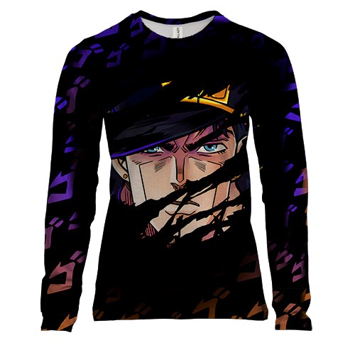 Женский 3D лонгслив Лицо Джотаро - JOJO`S BIZARRE ADVENTURE