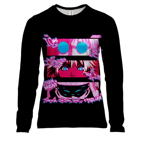 Женский 3D лонгслив Взгляды Сатору Годжо - Магическая битва