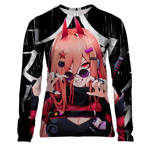 Женский 3D лонгслив Стильная Павер - Chainsaw Man