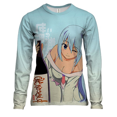 Женский 3D лонгслив Аква и саке - KonoSuba