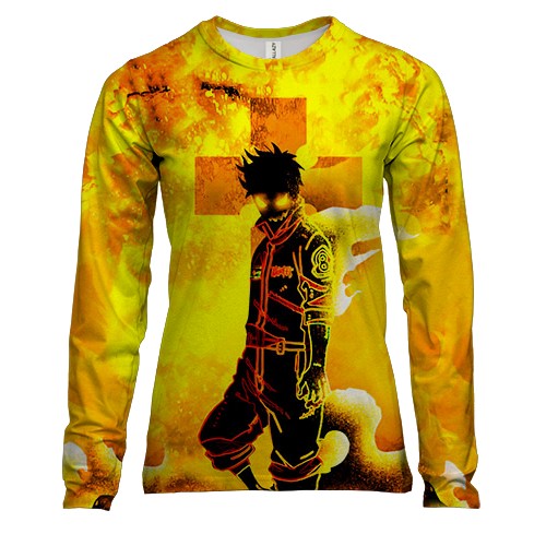 Жіночий 3D лонгслів Сінра Кусакабе - Полум