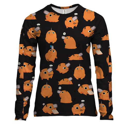 Жіночий 3D лонгслів Почіта, паттерн - Людина-Бензопила