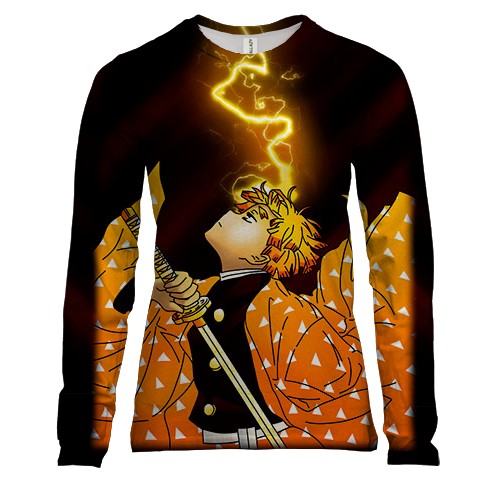 Женский 3D лонгслив Зеницу Агацума - Клинок, рассекающий демонов