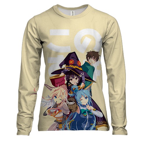 Женский 3D лонгслив Да благословят боги этот прекрасный мир! (KonoSuba)