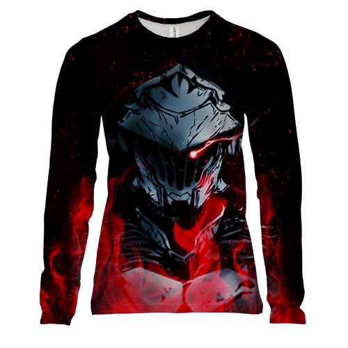 Женский 3D лонгслив Убийца Гоблинов в огне