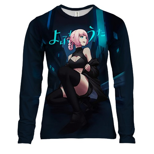 Женский 3D лонгслив Надзуна Нанакуса - Песнь ночных сов