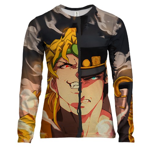 Женский 3D лонгслив Dio Brando x Jotaro Kujo - Jojo