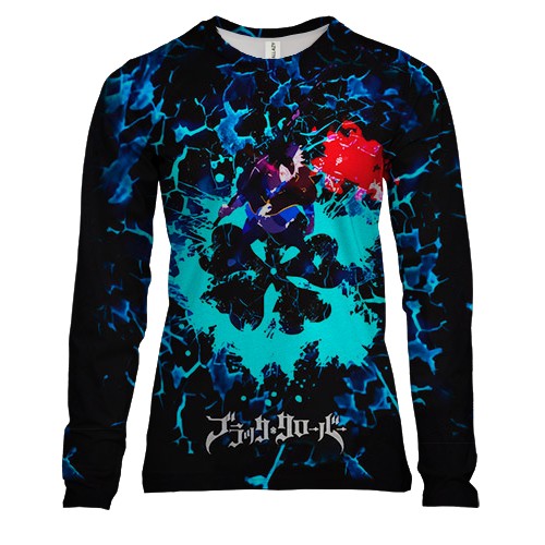 Женский 3D лонгслив Аста - Черный Клевер