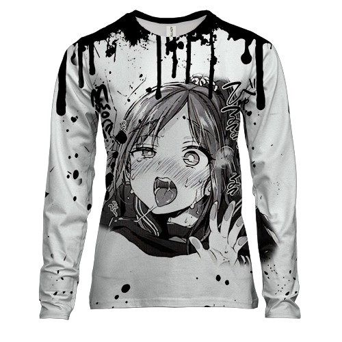 Женский 3D лонгслив Manga-girl Ahegao