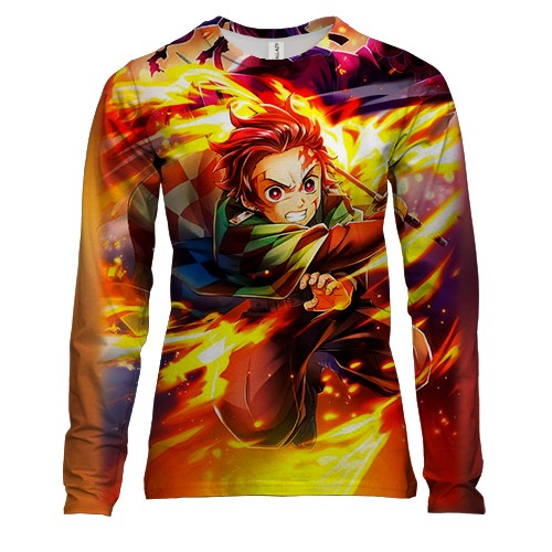 Жіночий 3D лонгслів Тандзіро Камадо, Танець бога вогню