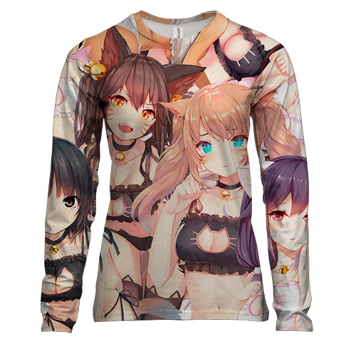 Жіночий 3D лонгслів Дівчата в бікіні, Аніме