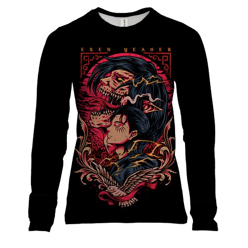 Женский 3D лонгслив Eren Yeager - Attack on Titan