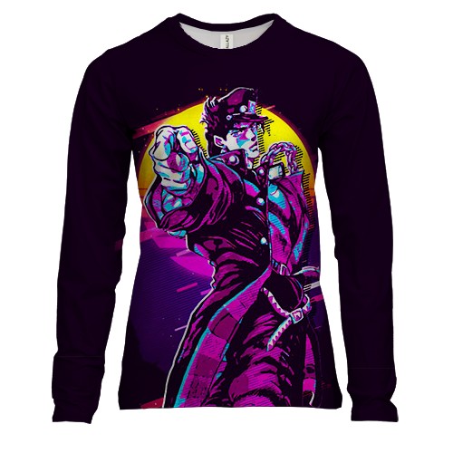 Женский 3D лонгслив Джотаро Куджо, Неон - JoJo’s Bizarre Adventure