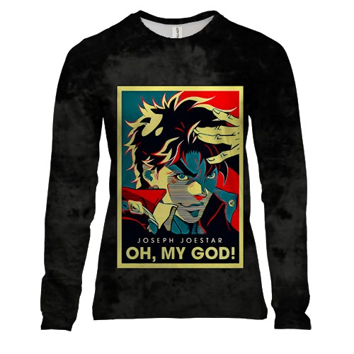 Жіночий 3D лонгслів Joseph Joestar, Oh My GOD - JoJo