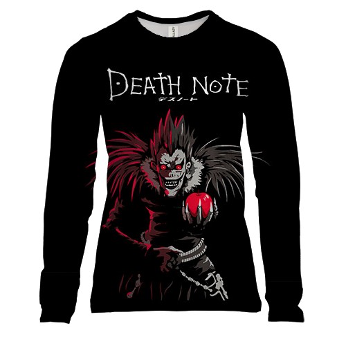 Женский 3D лонгслив Рюк - Тетрадь Смерти