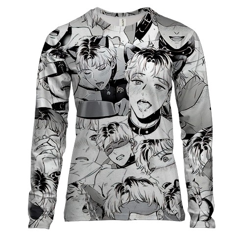 Женский 3D лонгслив Парни О Чан У (Ahegao)