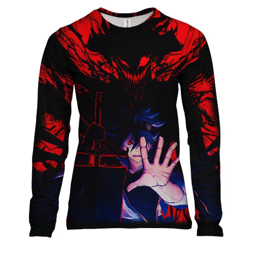 Жіночий 3D лонгслів Аста та його демон - Black Clover