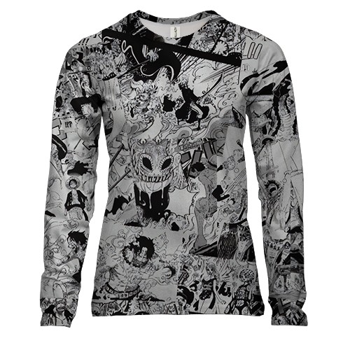 Жіночий 3D лонгслів One Piece Манга сторінки