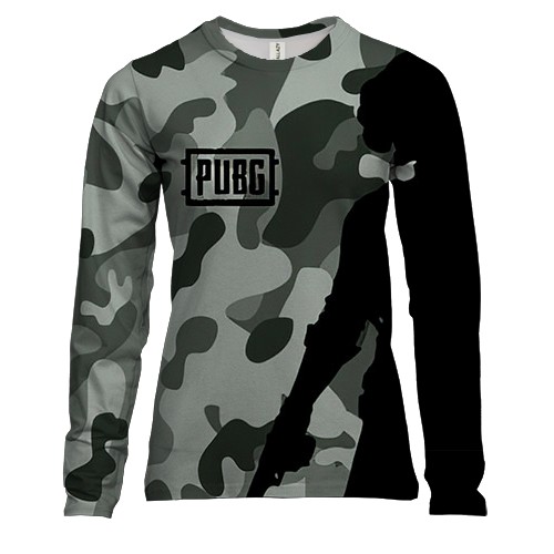Женский 3D лонгслив "PUBG | ПАБГ" камуфляж