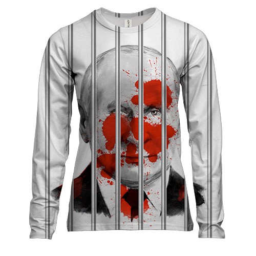 Жіночий 3D лонгслів "Путін за ґратами"