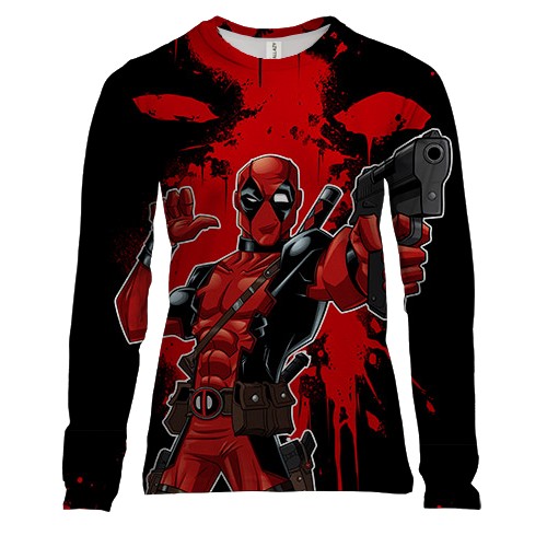 Женский 3D лонгслив "DEADPOOL"