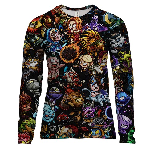 Жіночий 3D лонгслів "DOTA 2: кольорові персонажі"