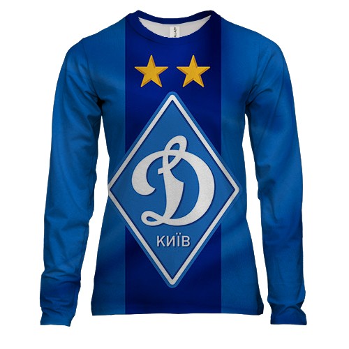 Жіночий 3D лонгслів "Dynamo Kyiv" синьо-блакитна