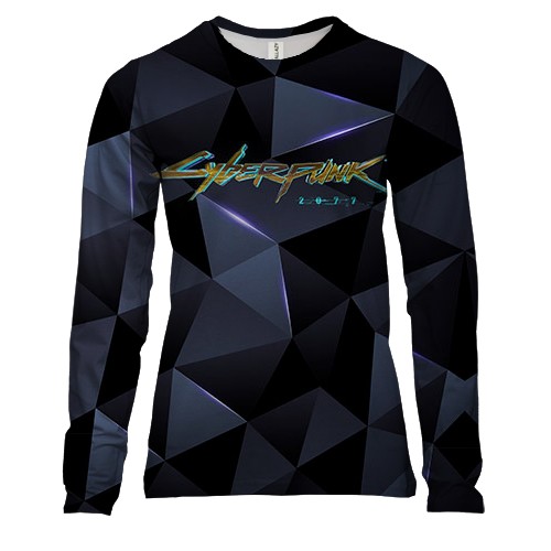 Женский 3D лонгслив "Cyberpunk 2077" полигональная