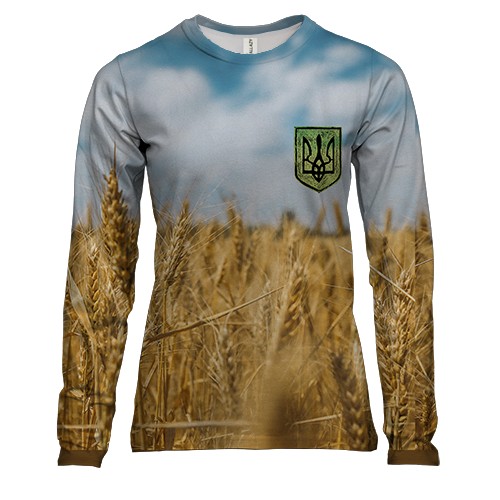 Жіночий 3D лонгслів "Українське поле"