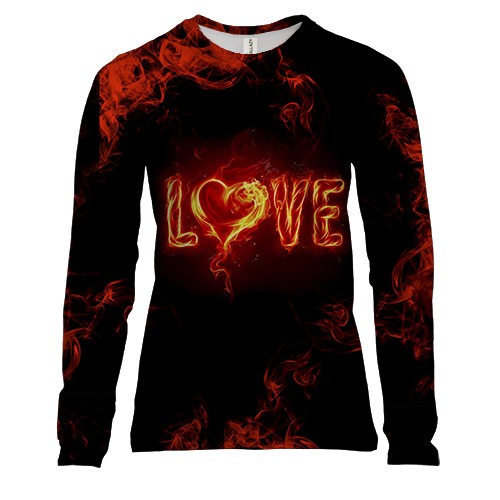 Женский 3D лонгслив "Love"